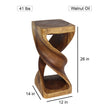 Kirel Rectangular Double Twist End Table 12 x 14 in x 26 in H Walnut