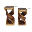 Kirel Rectangular Double Twist End Table 12 x 14 in x 23 in H Walnut