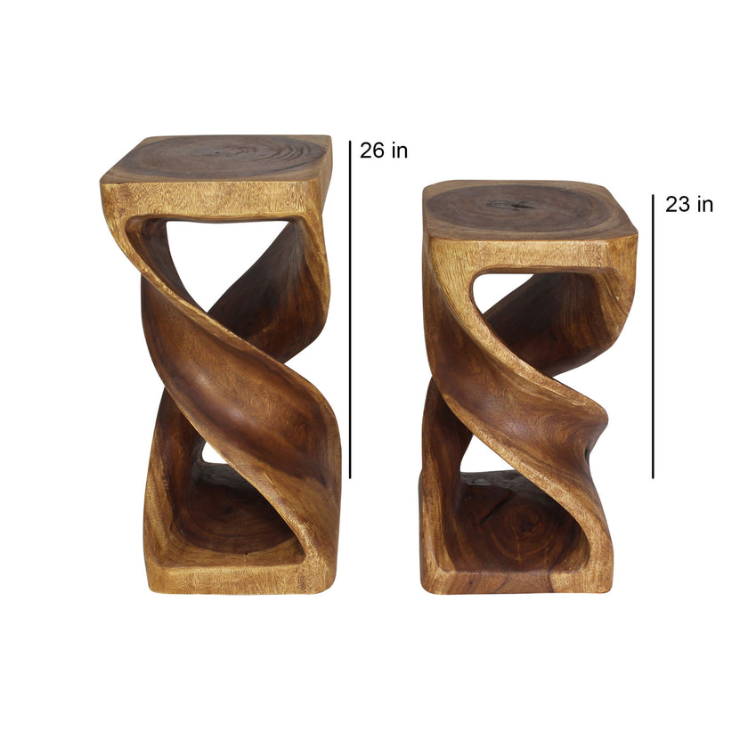 Kirel Rectangular Double Twist End Table 12 x 14 in x 23 in H Walnut