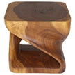 Rivena Rectangular Sculpted End Table 20 x 15 x 20 in High Walnut