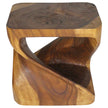 Rivena Rectangular Sculpted End Table 20 x 15 x 20 in High Walnut