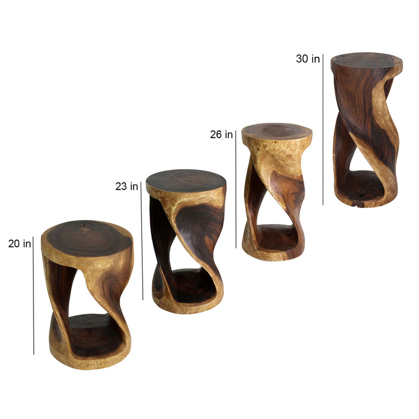 The Zora Round Accent Solid Wood End Table 14 in DIA x 23 in H Walnut