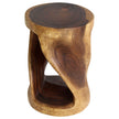 Zora Round Accent End Table 14 in DIA x 20 in H Walnut
