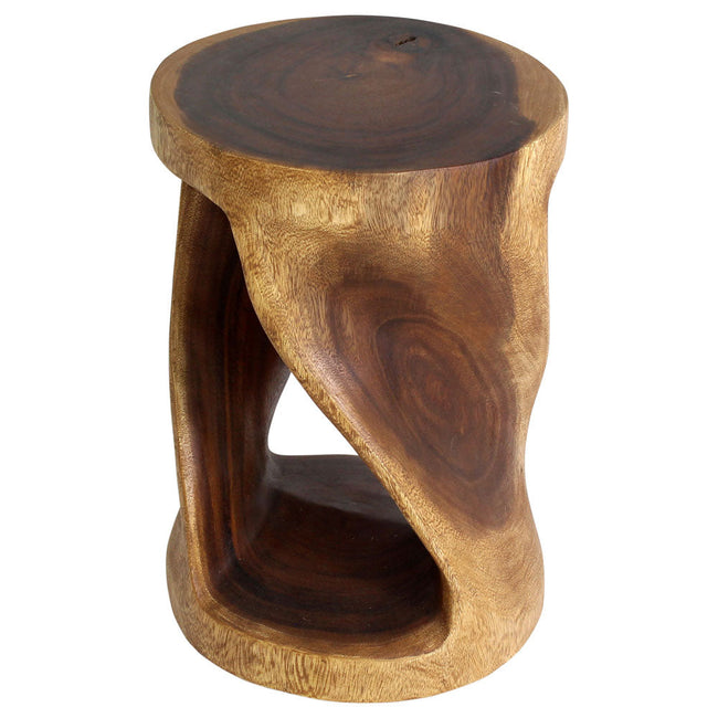 The Zora Round Accent Solid Wood End Table 14 in DIA x 20 in H Walnut