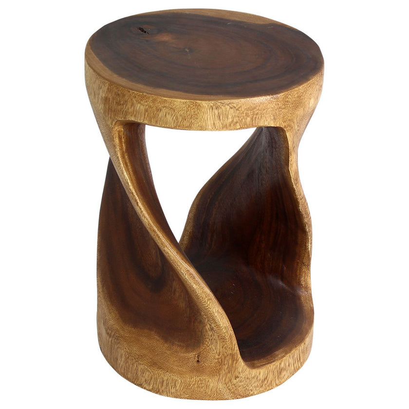 Zora Round Accent End Table 14 in DIA x 20 in H Walnut