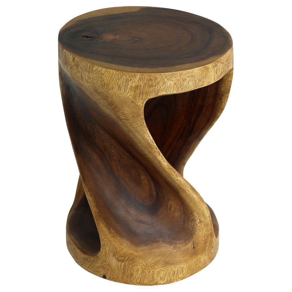 Zora Round Accent End Table 14 in DIA x 20 in H Walnut