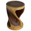 Zora Round Accent End Table 14 in DIA x 20 in H Walnut