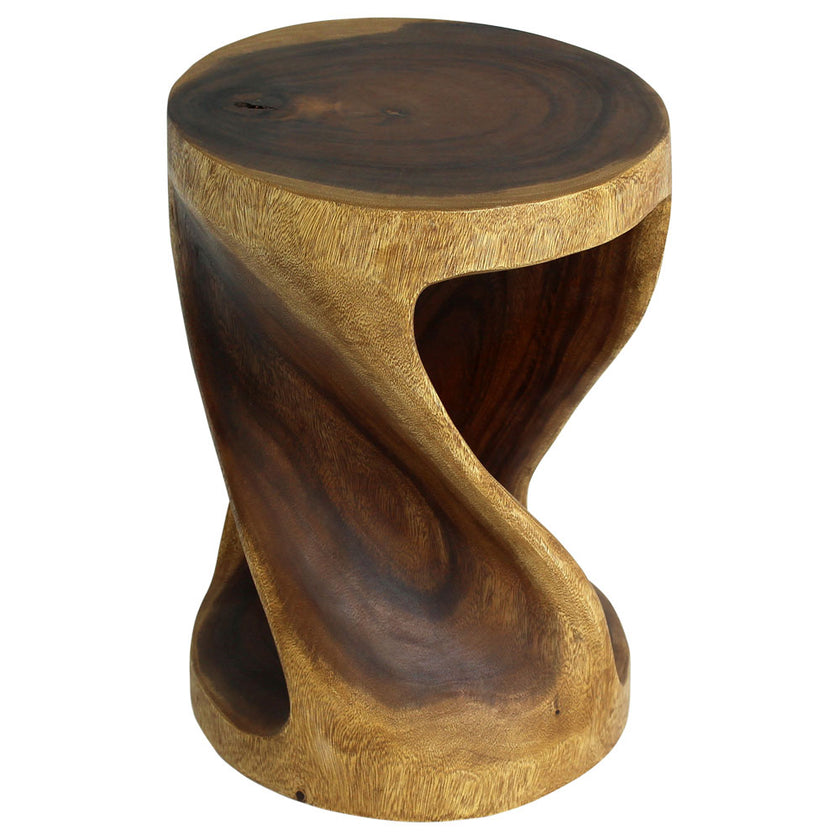 Zora Round Accent End Table 14 in DIA x 20 in H Walnut