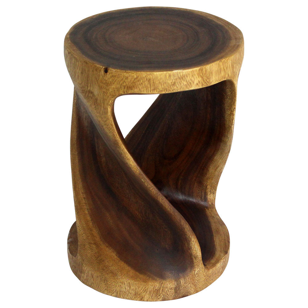 Zora Round Accent End Table 14 in DIA x 20 in H Walnut