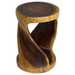 Zora Round Accent End Table 14 in DIA x 20 in H Walnut