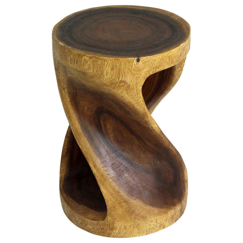 The Zora Round Accent Solid Wood End Table 14 in DIA x 20 in H Walnut