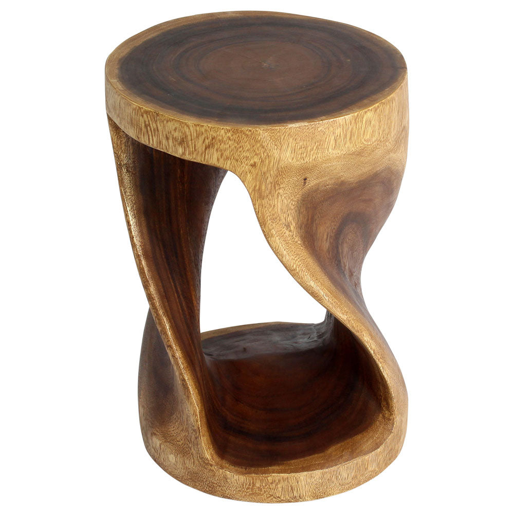 Zora Round Accent End Table 14 in DIA x 20 in H Walnut