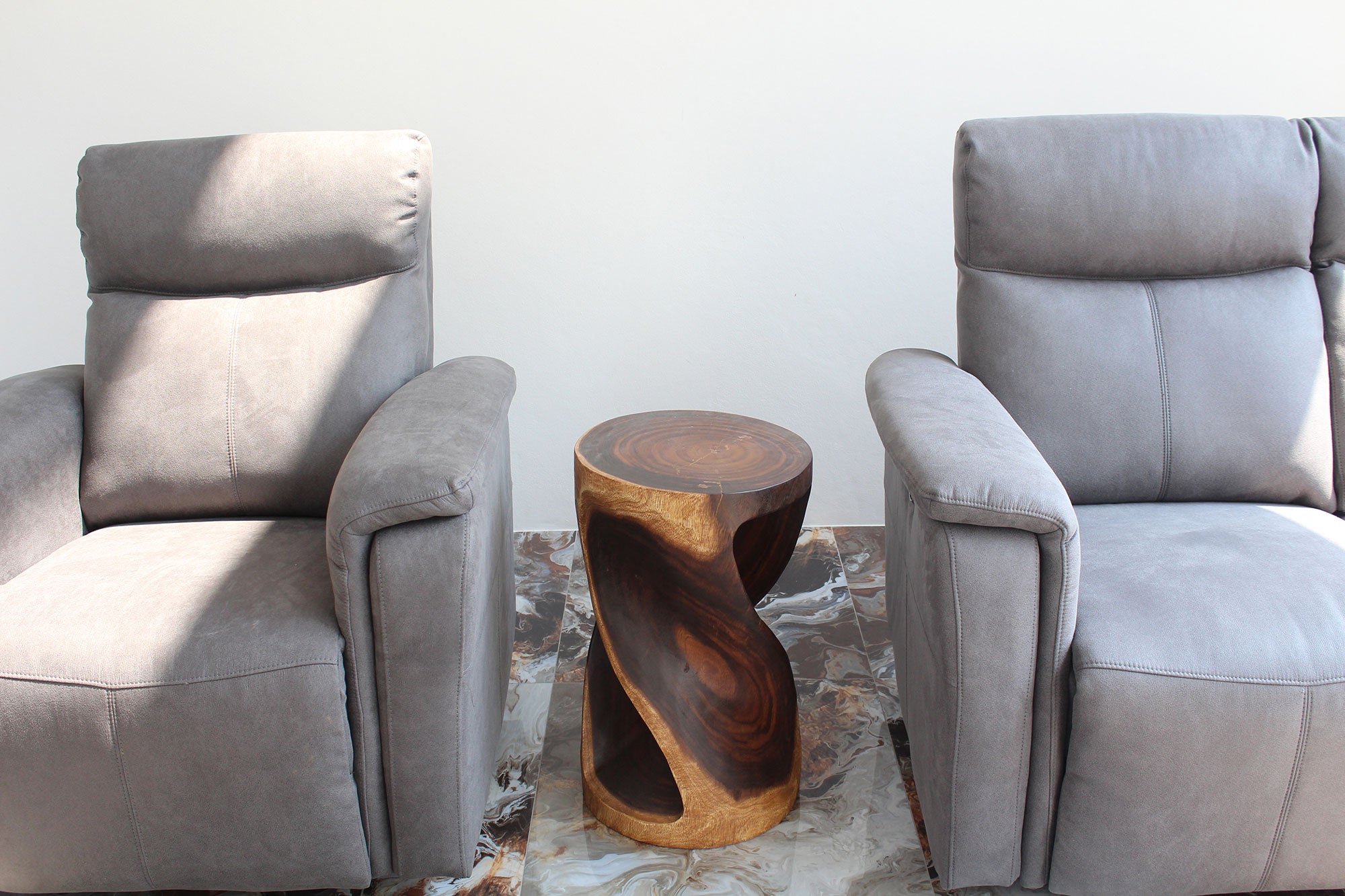 Zora Round Accent End Table 14 in DIA x 23 in H Walnut
