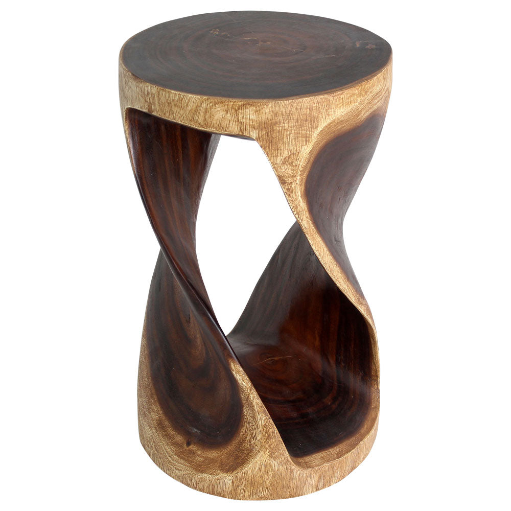 Zora Round Accent End Table 14 in DIA x 23 in H Walnut