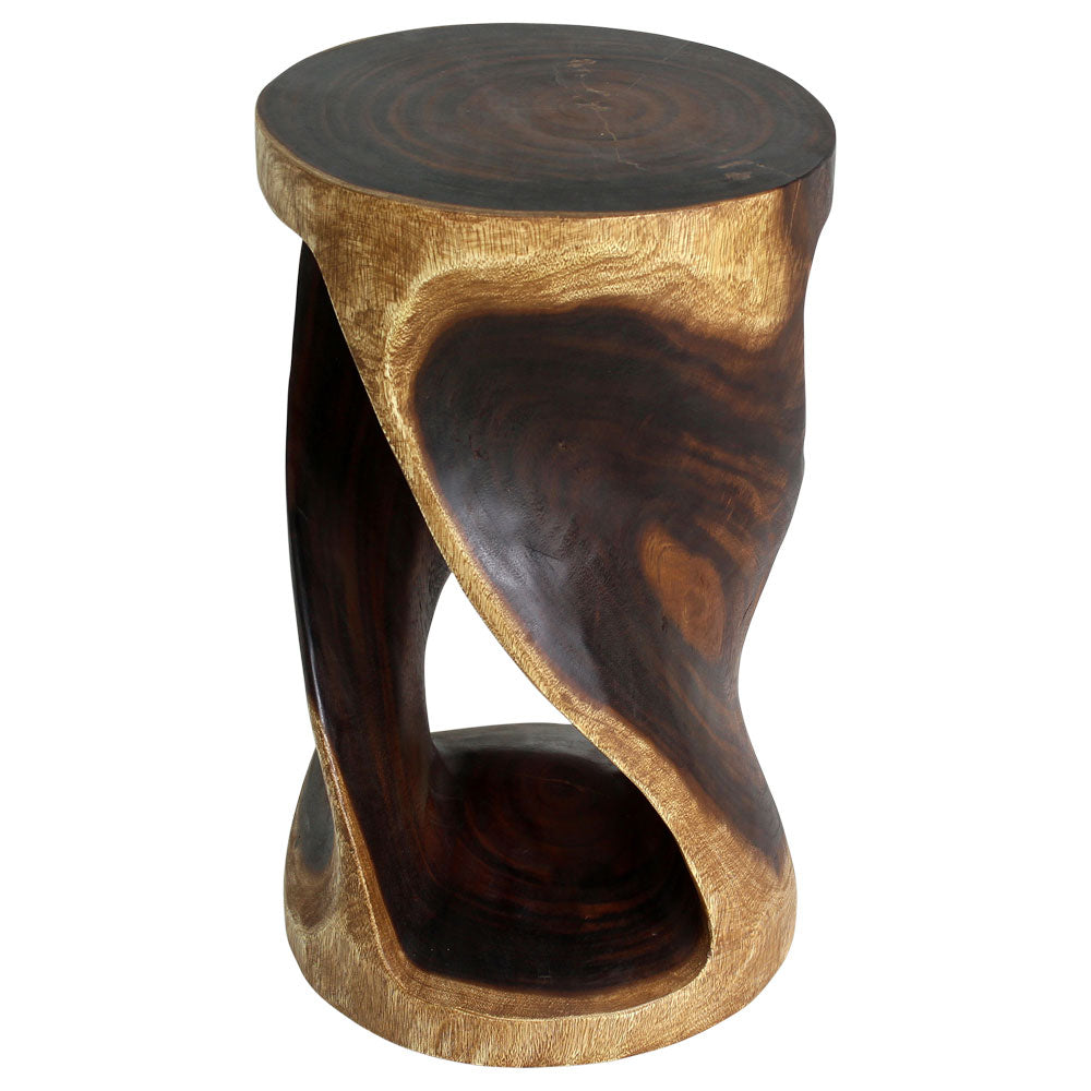 Zora Round Accent End Table 14 in DIA x 23 in H Walnut