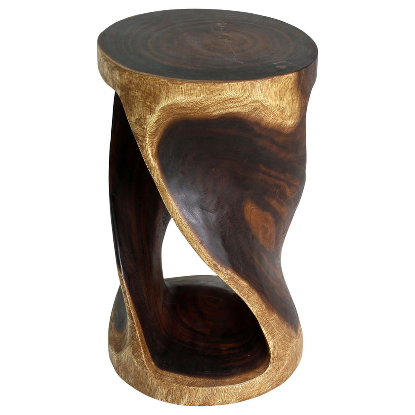 Zora Round Accent End Table 14 in DIA x 23 in H Walnut