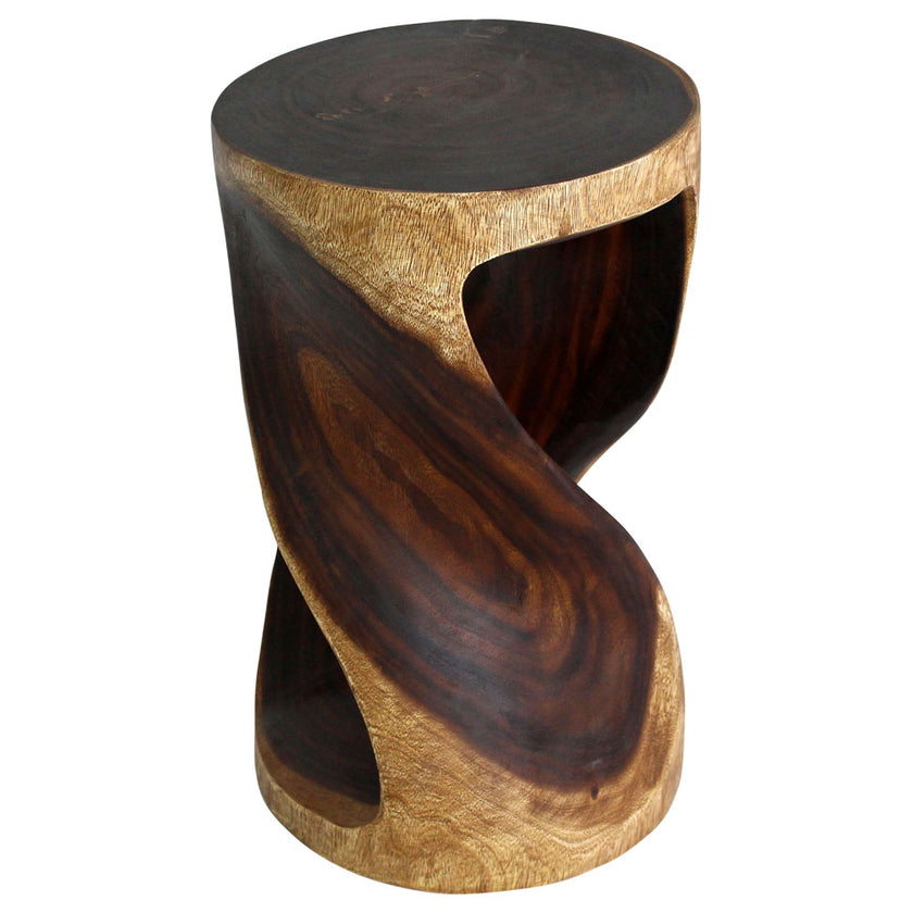 Zora Round Accent End Table 14 in DIA x 23 in H Walnut