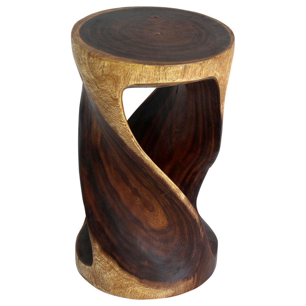 The Zora Round Accent Solid Wood End Table 14 in DIA x 23 in H Walnut