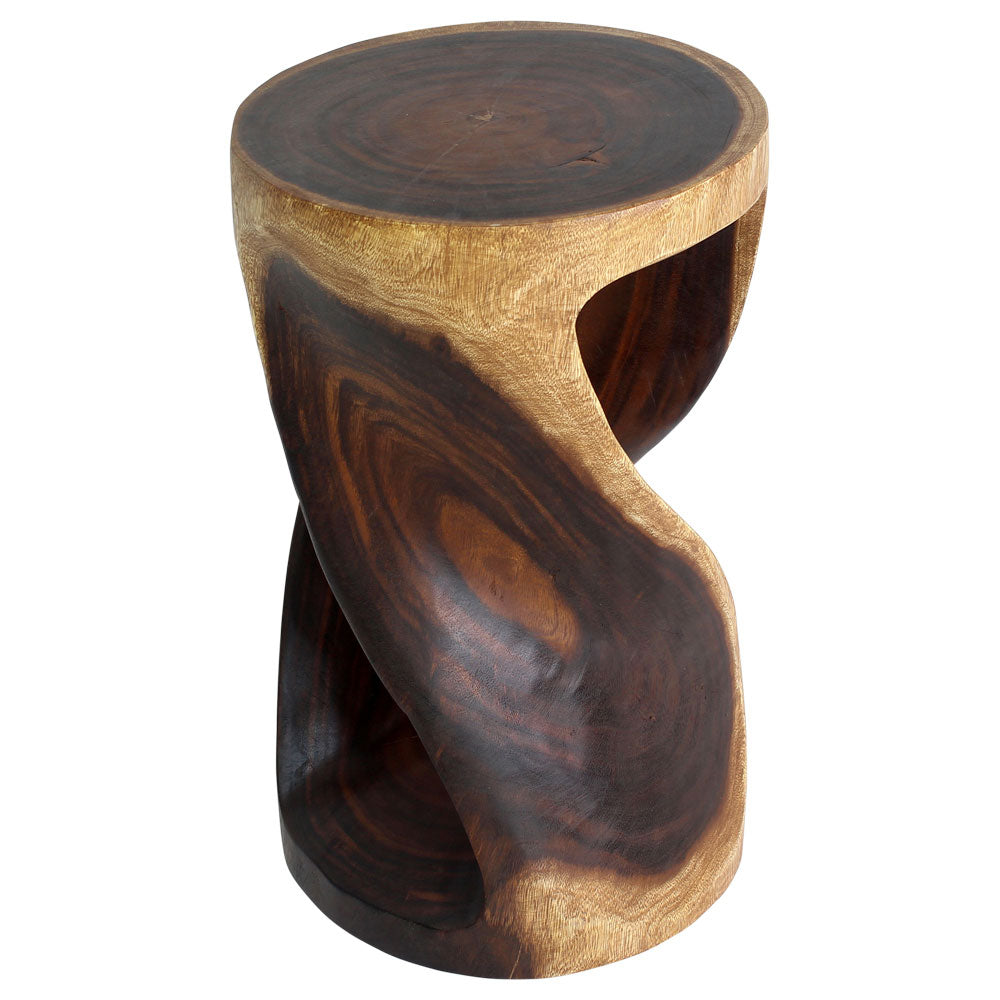 Zora Round Accent End Table 14 in DIA x 23 in H Walnut