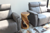 Zora Round Accent End Table 14 in DIA x 26 in H Walnut