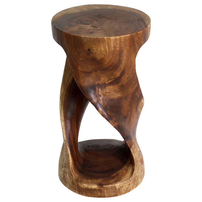 Zora Round Accent End Table 14 in DIA x 26 in H Walnut