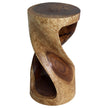 Zora Round Accent End Table 14 in DIA x 26 in H Walnut