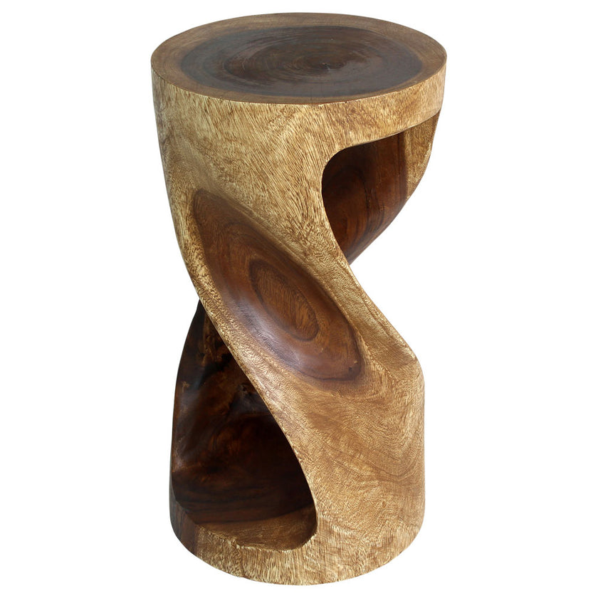 Zora Round Accent End Table 14 in DIA x 26 in H Walnut