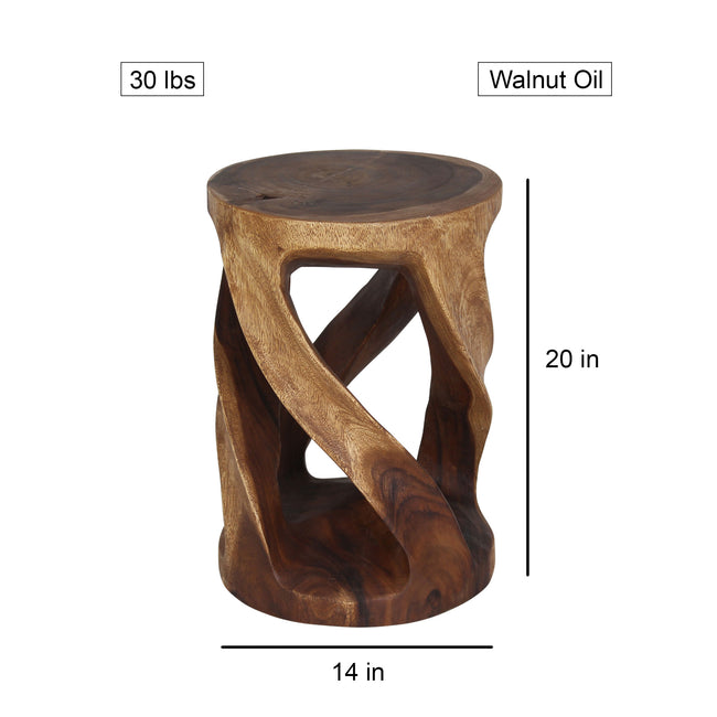 The Arbor Round Vine Twist End Table 14 in Dia x 20 in H
