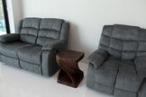 The Selorin Wide Twisted Solid Wood End Table 15 x 15 x 20 in H Mocha