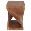 Selorin Wide Twisted End Table 15 x 15 x 23 in H Cherry