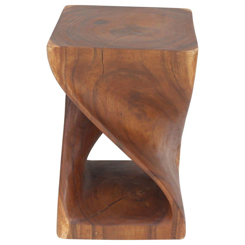 Selorin Wide Twisted End Table 15 x 15 x 23 in H Cherry