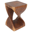 Selorin Wide Twisted End Table 15 x 15 x 23 in H Cherry