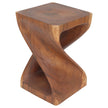 Selorin Wide Twisted End Table 15 x 15 x 23 in H Cherry
