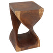 Selorin Wide Twisted End Table 15 x 15 x 23 in H Cherry