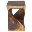Selorin Wide Twisted End Table 15 x 15 x 23 in H Walnut