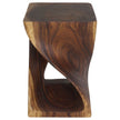 Selorin Wide Twisted End Table 15 x 15 x 23 in H Walnut