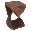 Selorin Wide Twisted End Table 15 x 15 x 23 in H Walnut