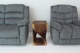 Selorin Wide Twisted End Table 15 x 15 x 23 in H Walnut