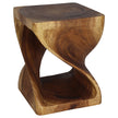 Selorin Wide Twisted End Table 18 x 18 x 23 in H Walnut