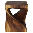 Selorin Wide Twisted End Table 18 x 18 x 23 in H Walnut