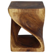 Selorin Wide Twisted End Table 18 x 18 x 23 in H Walnut