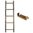 The Elara Teak Bath Towel Ladder Adjustable Shelf in Teak Oil