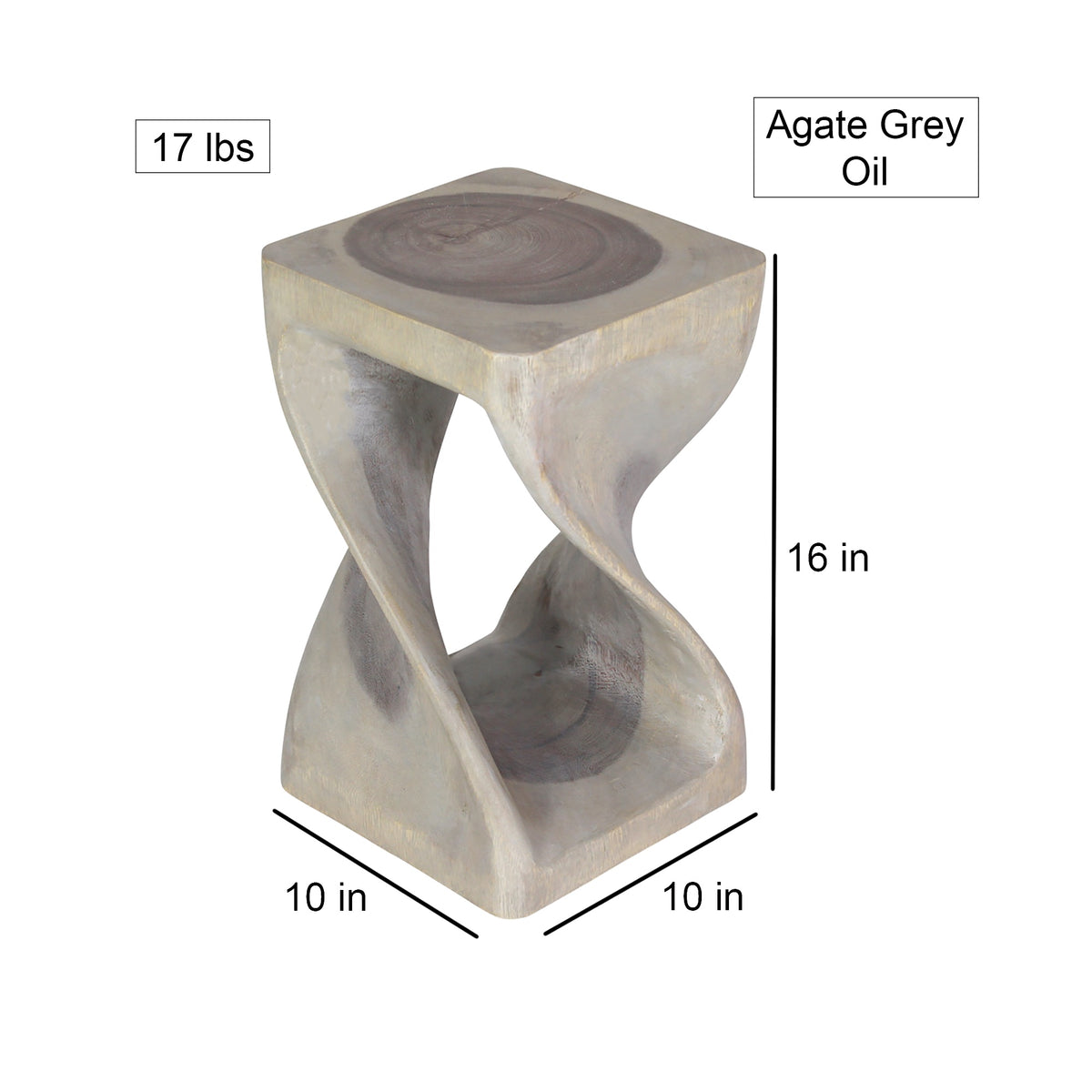 The Luma Square Twist End Table 10 in Sq