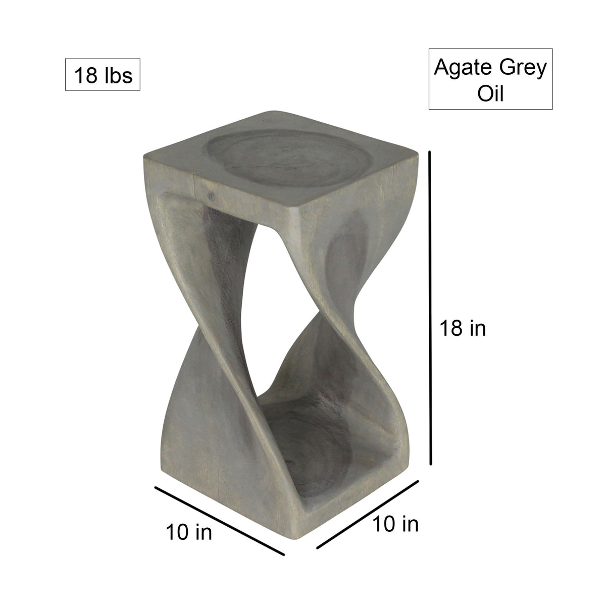 The Luma Square Twist End Table 10 in Sq