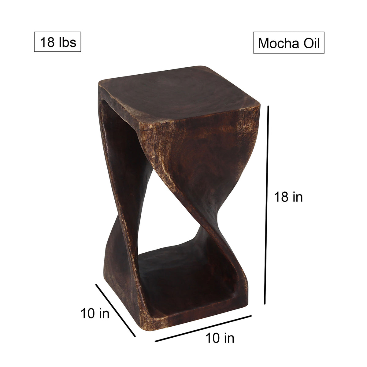 The Luma Square Twist End Table 10 in Sq