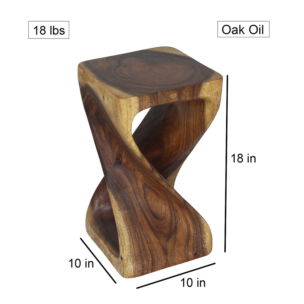 The Luma Square Twist End Table 10 in Sq