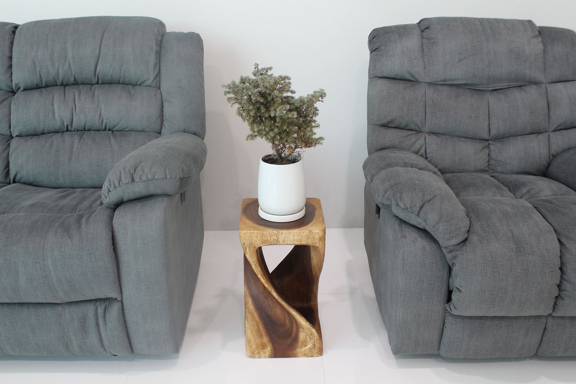 Luma Square Twisted End Table 10 in SQ x 18 in H Walnut
