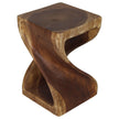 Luma Square Twisted End Table 12 in SQ x 18 in H Walnut