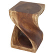 Luma Square Twisted End Table 12 in SQ x 18 in H Walnut