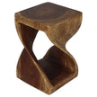Luma Square Twisted End Table 12 in SQ x 18 in H Walnut